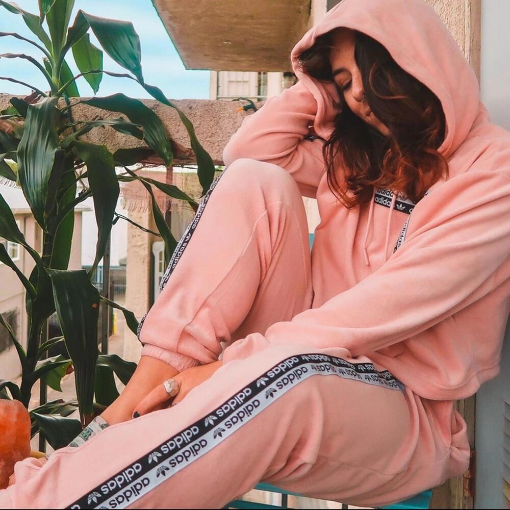 Adidas Pink Track Pants with Stripe Detail